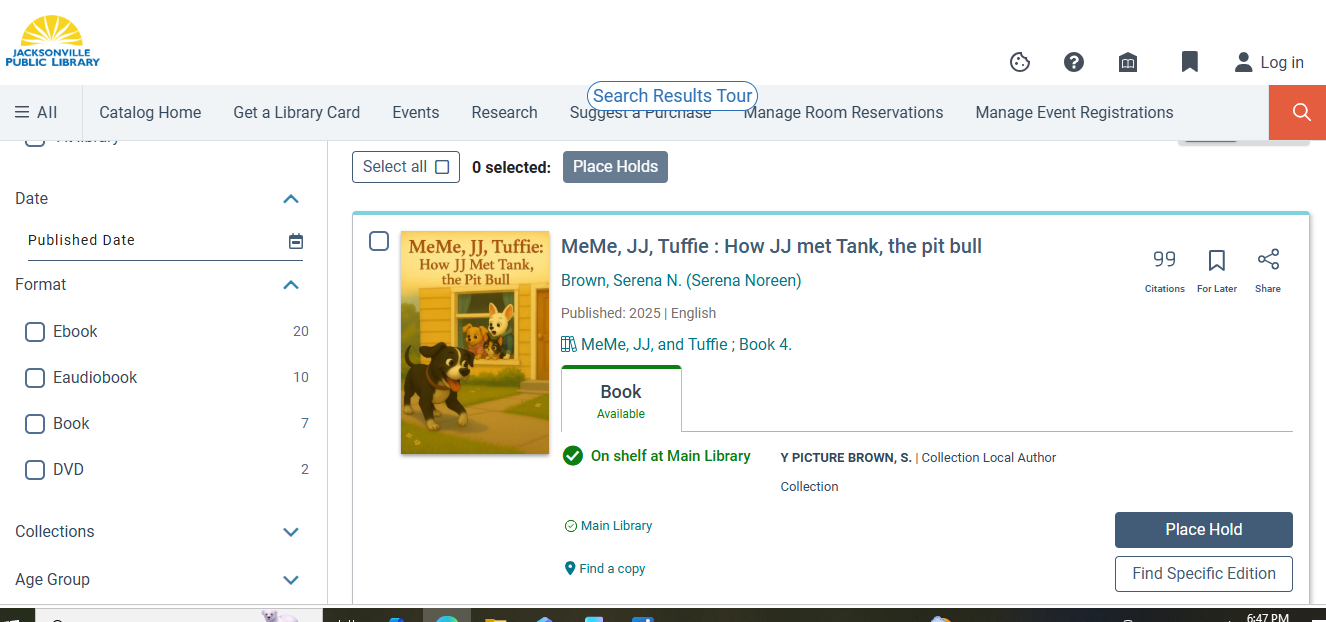 How JJ Met Tank library listing